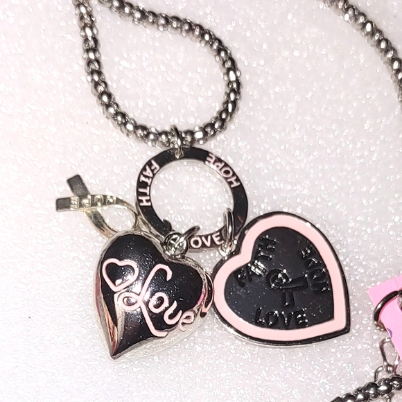 Faith Love Hope Breast Cancer Necklace - Picture 10 of 10